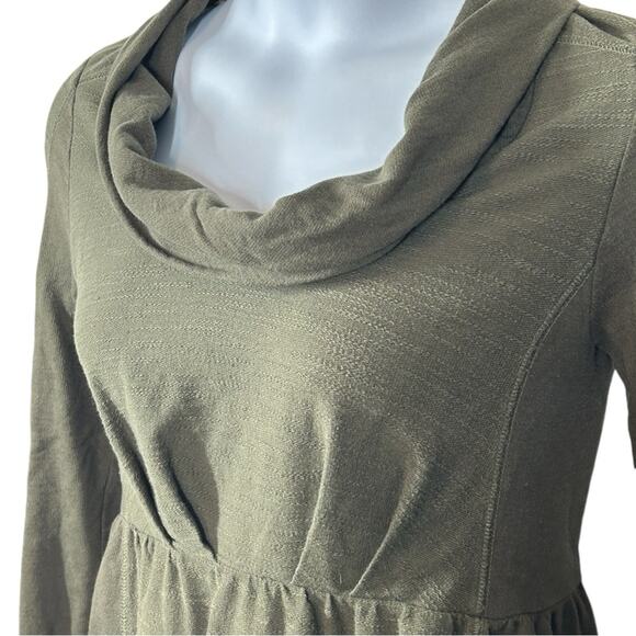 Anthropologie Saturday Sunday Olive Green Cowl Neck Babydoll Dress – Medium - Picture 6 of 13